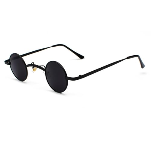 Lunettes de soleil rétro punk en métal avec une petite monture ronde UV400