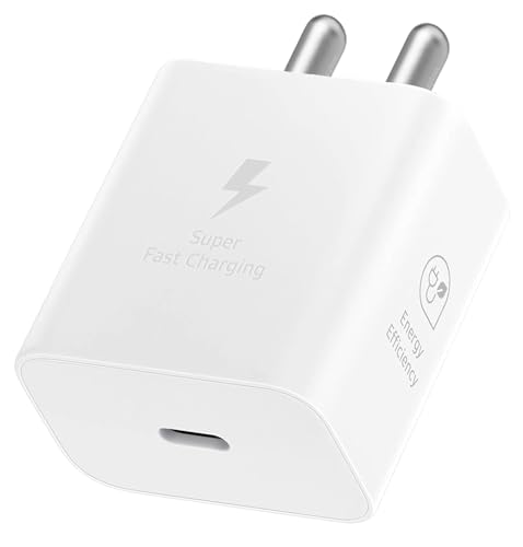 Image of Original Samsung 25W Gan Type C Ultra-Fast Charging Adapter for Galaxy A16 /M05 /A05, A35 /M35 /F05 /M15, F15 /A15 /M36 /F36 /A36, M34 /S24 Ultra,S23 /fe /Z fold /flip /6 /5,Tablet| 25 w Adaptor Charge, White