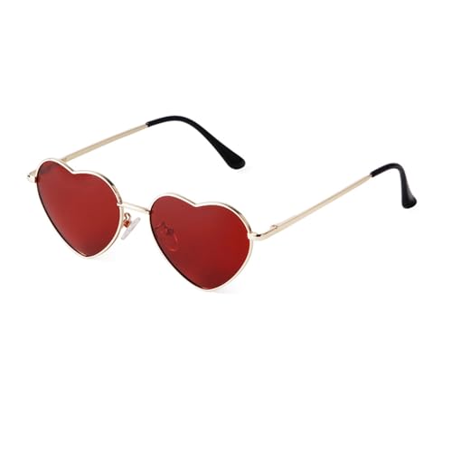 Lunettes de soleil cœur en métal rose avec verres bleu océan