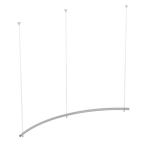 Porte-vêtements de plafond argenté réglable en hauteur de 180 cm