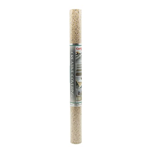 Con-Tact Brand Creative Covering, Self-Adhesive Shelf Liner, Multi-Purpose Vinyl Roll, Easy to Use and Apply, 18'' x 16', Granite Rose