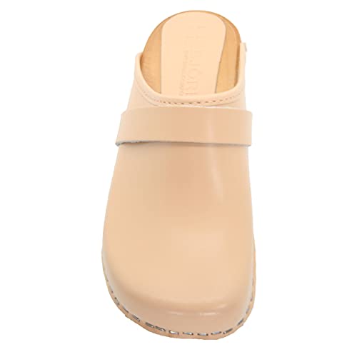 Image of Bjork Maja Wood Open Back Leather Clogs