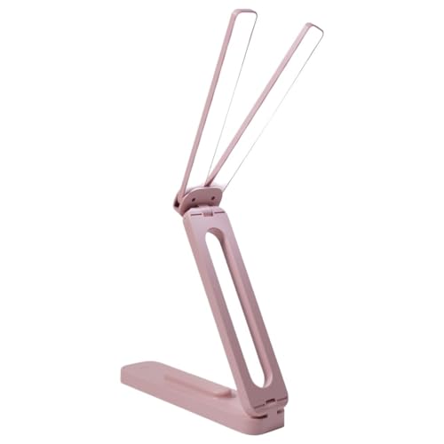 JYARZ Lampara Escritorio para Oficina Lámpara De Escritorio Plegable, Ajustable, LED, Doble Cabezal, Portátil, con Atenuación Moderno Flexo Escritorio(Pink)