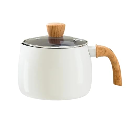 Cazo De Leche Sartén antiadherente de 2,2 L con tapa, olla pequeña for leche con boquilla, olla de cocina multifunción adecuada for cocina de inducción y Camping
