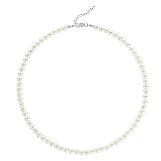 BABEYOND Rund imitationpärla choker halsband bröllop pärlhalsband för brudar vit e legering, colore: Diameter of Pearl 6mm, cod. WH-necklaces-0