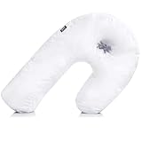 DMI Side Sleeper Body Pillow with Contoured Support to Help Eliminate Neck & Back Pain, Includes Hypoallergenic Removable Washable Cover, Firm