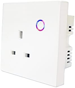 Xenon Smart WiFi Wall Socket, with Energy Monitoring, Overload Protection Wall Outlet, Work with Alexa Google Home, Timer | Voice | Remote Control, No Hub Required, UK Standard White,1 Pack