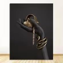 Tableau moderne salon esthétique nordique motif bijoux dorés KEMEIQI