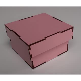 3 Caixas 10cm quadrada em MDF Laminado uma face Sendo 1 unidade cor verde 1 unidade cor rosa bebe 1