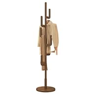 Coat Rack Coat Rack, Unique Design Cactus Coat Rack Freestanding, Adjustable Height Wooden Coat Rack Stand With 6 Hooks Natural Wooden Coat Rack(Brown)