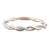 U/K UtillichTwist Bague de mariage en or rose avec diamants Taille 6 Portable et utile