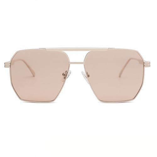 Image of SOJOS Retro Oversized Square Polarized Sunglasses for Women Men Vintage Shades Classic Large Metal Sun Glasses