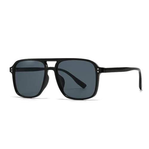 Lunettes de soleil rétro à double pont et rivets pour homme et femme