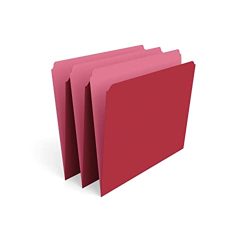 Staples 509646 Top-Tab File Folders Straight-Cut Tab Letter Size Red 100/Bx #TOP1