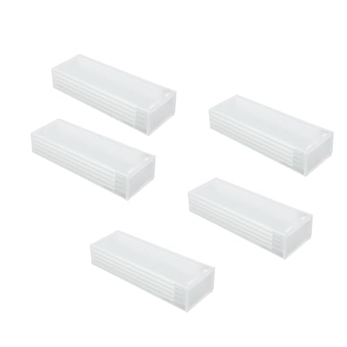 SagaSave 5 Pcs Plastic Slide Storage Box with 5 Compartments Reusable for Placing Microscope Slide Easy to Carry