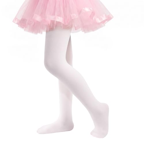 Image of 2 Pack Girls Tights Dance Tights Ballet Girls School uniform Footed Leggings Stockings for Kids 1-13 Years