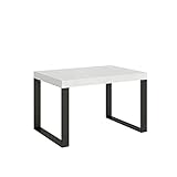  Table Tecno Premium extensible à plat Blanc frêne 90 x 130 cm allongée 234 cadre Anthracite