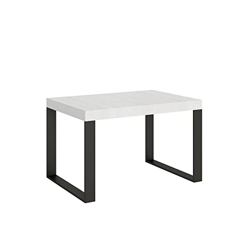 Mesa Tecno Premium extensible plano Blanco fresno 90x130 alargado 234 marco Antracita