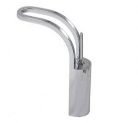 17720-BKPC String Tall Single-Hole Lavatory Faucet Black x Chrome