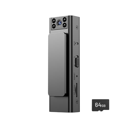 Caméra corporelle rotative Full HD avec vue de nuit pour des enregistrements discrets en voyage