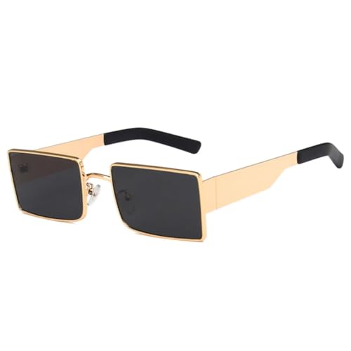 Lunettes de soleil de luxe punk avec branches en métal et verres protecteurs UV400
