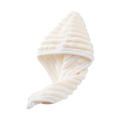 Toalla de microfibra gruesa de secado rápido para mujer, superabsorbente, con botón ajustable, turbante de pelo de secado rápido