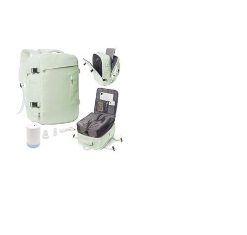 WONHOX Mochila de viagem para mulheres e homens, mochila para laptop com compartimento para sapatos, impermeável para caminhadas, Verde menta (com bomba de ar), Grande