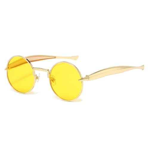 Lunettes de soleil rétro rondes en métal et verres océan chic
