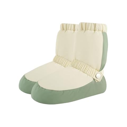Daydance Teen Girls Women Ballet Booties Green Dance Slippers for Warm up Cover