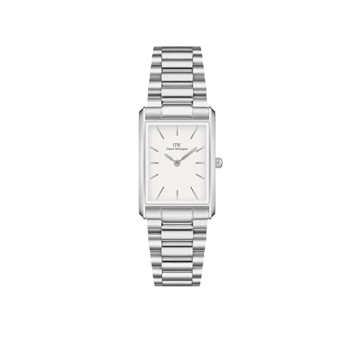 Image of Daniel Wellington Bound Analog Watch for Women with White Rectangle Dial & Silver Stainless Steel Bracelet Band Water Resistant Women's Wrist Watches - DW00100700K