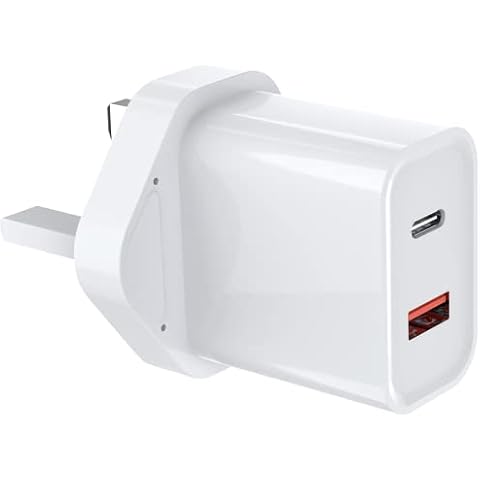 20W USB C Charger - USB-C Fast Plug for iPhone 14 13 12 11 Pro, Apple Watch/iPad, Samsung A53 A33 A13 S21 S20 S10, Google Pixel 7/5/4/3 Phone Charging, 2 Port PD & QC 3.0 Power Adapter Cover