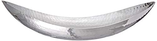 Elegance Hammered 14-1/2 by 8-Inch Stainless Steel Oval Fruit Bowl - Thumbnail 3