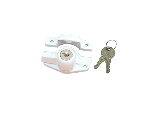 QCAA Heavy Duty Keyed Sash Lock White