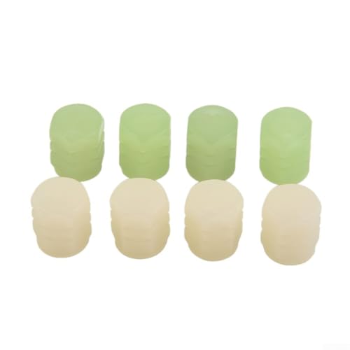 8 Tapas fluorescentes para válvulas de neumáticos protegen las válvulas de suciedad y agregan un estilo elegante a su vehículo (4 Amarillas + 4 Verdes) miniatura 6