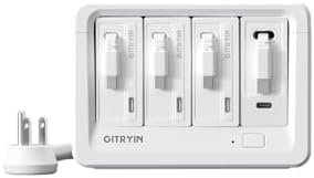 Gitryin 4 Type-C Retractable Wall Chargers and 1 Power Strip, 12-in-1 Desktop Charging Station image 5