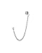 Clear Crystal Stud Slave Chain Ear Cuff Earring in Silver-tone Stainless Steel