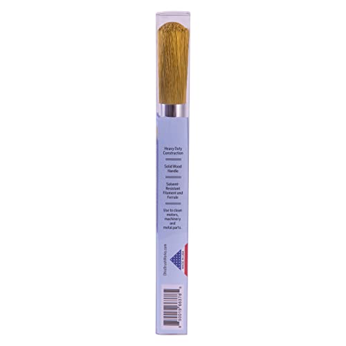 Image of Ohio Brush Works, Parts Cleaning Brush, Handmade in The USA, Home and Auto Use, Solid Ergonomic Wood Handle (Brass Bristle)