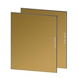 JustHot 2 EACH Shade 14 Gold Welding Glass Lens Helmet Filter Darkening Welding Hardened Glass Lens Welding Hood Lens 4.5' x 5.25', Gold