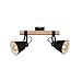 Produktbild BRILONER Leuchten Deckenlampe retro mit Holzbalken, 2-flammige Deckenleuchte vintage, E27 Fassung max. 40 Watt, verstellbare Lampenschirme, rustikaler Deckenspot, Schwarz-Holz 2406-025