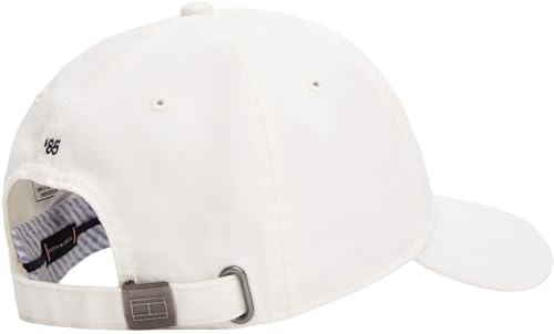 Tommy Hilfiger Gorra Hombre Flag Soft Panel de algodón, Blanco (Ivory Silk), Talla Única