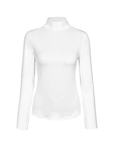 Image of Kindcall Womens Slim Fitted Mock Turtleneck Tops Long Sleeve Lightweight Base Layer Shirts