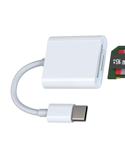 USB C TF SD Card Reader(2in1)for Apple iPhone15 Pro Max Plus for iPad Air Macbook Micro SD Camera Memory Adapter Type-C Compact Flash Drive Thunderbolt 4 Multiport Dongle Compatible for Samsung Galaxy