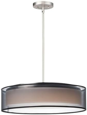 Maxim Prime-32.5W 5 LED Pendant-20 Inches Wide by 6.5 inches high-Satin Nickel Finish-Black Shade Color