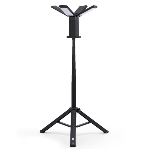 Tomshine Proyector LED de Batería (1500LM*4) con Tripode de Aluminio de 155 cm y mando a distancia – 14000 mAh, Iluminación Regulable & 3 temperaturas de color & Función SOS, IPX5, Ideal para Camping