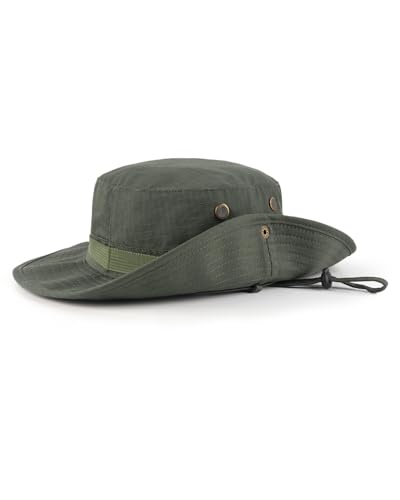 Image of XXL Boonie Sun Hat for Big Heads, Military Tactical Safari Hat with Chin Strap, Outdoor Hat for Fishing, Hiking, Hunting