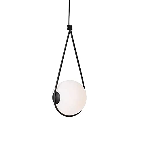 Chandelier nordique LED à une tête avec suspension boule en verre design minimaliste