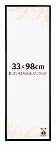 Dutch Frame Factory - Cadre photo 33x98 cm - Noir Mat - Cadre photo en verre Plastique Anti Reflet Verre Acrylique - Cadre 33x98 cm - Easy