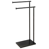 HOMCOM Piantana Portasciugamani da Terra a 2 Bracci 35.5x20x78cm Nero