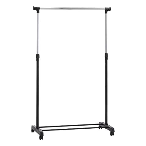 Amazon Basics Chrome Clothes Rail with Wheels Cover