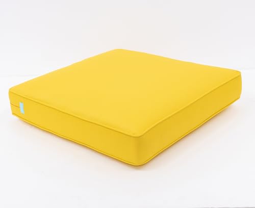 Image of QILLOWAY Outdoor Deep Seating Cushion Set for Patio Chair Furniture 24 x 24(Yellow),2pieces